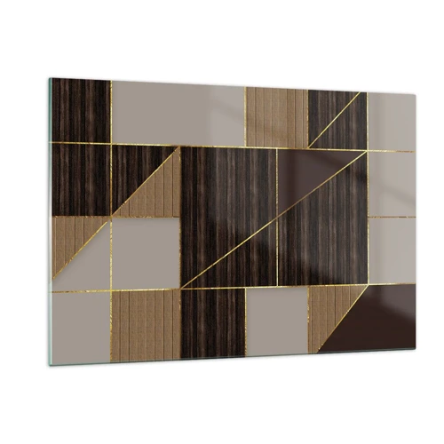 Cuadro sobre vidrio - Impresiones sobre Vidrio - Un mosaico de marrones y dorados - 120x80 cm