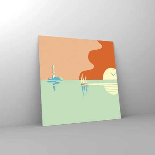 Cuadro sobre vidrio - Impresiones sobre Vidrio - Un paisaje marino perfecto - 30x30 cm