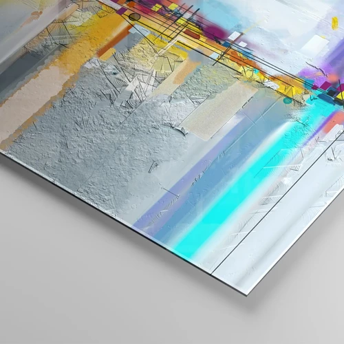 Cuadro sobre vidrio - Impresiones sobre Vidrio - Un puente de alegría sobre el río de la vida - 30x30 cm