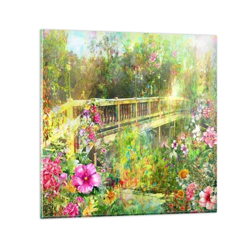 Cuadro sobre vidrio - Impresiones sobre Vidrio - Un puente de suspiros de primavera - 30x30 cm