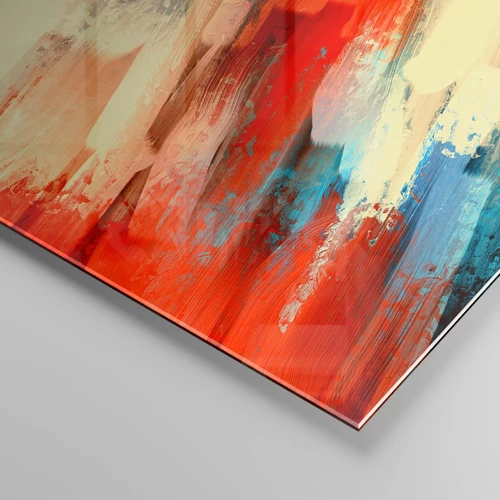 Cuadro sobre vidrio - Impresiones sobre Vidrio - Una cascada de colores - 100x40 cm