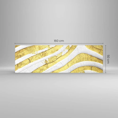 Cuadro sobre vidrio - Impresiones sobre Vidrio - Una composición en blanco y oro - 160x50 cm