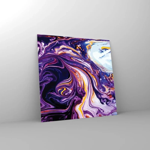 Cuadro sobre vidrio - Impresiones sobre Vidrio - Una curva en el violeta - 70x70 cm