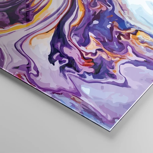 Cuadro sobre vidrio - Impresiones sobre Vidrio - Una curva en el violeta - 70x70 cm