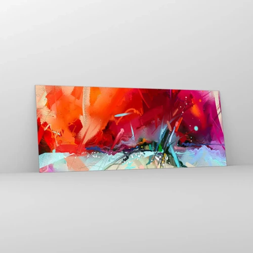 Cuadro sobre vidrio - Impresiones sobre Vidrio - Una explosión de luces y colores - 100x40 cm