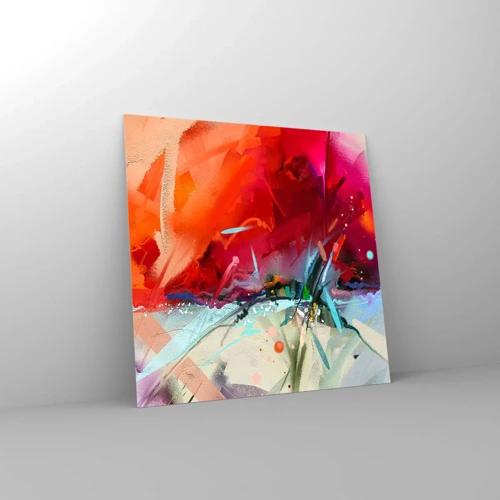 Cuadro sobre vidrio - Impresiones sobre Vidrio - Una explosión de luces y colores - 70x70 cm