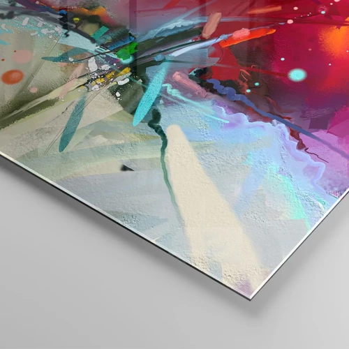 Cuadro sobre vidrio - Impresiones sobre Vidrio - Una explosión de luces y colores - 70x70 cm