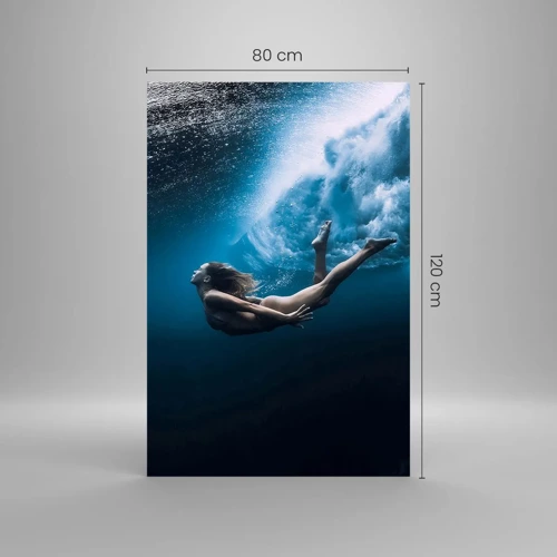Cuadro sobre vidrio - Impresiones sobre Vidrio - Una sirena contemporánea - 80x120 cm