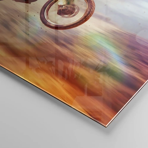 Cuadro sobre vidrio - Impresiones sobre Vidrio - Vértigo sobre dos ruedas - 70x70 cm