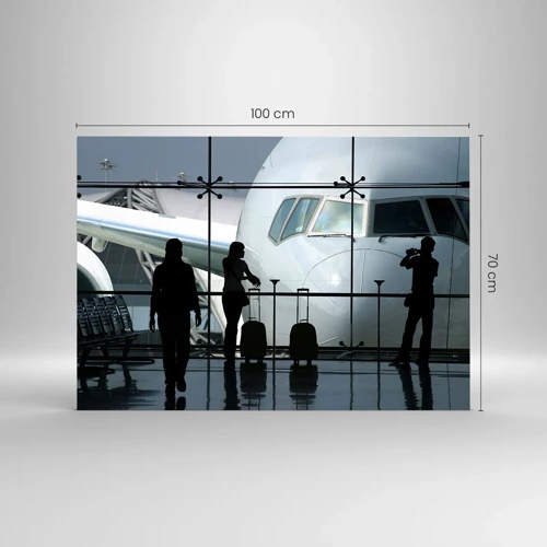 Cuadro sobre vidrio - Impresiones sobre Vidrio - Vis a vis en el aeropuerto - 100x70 cm