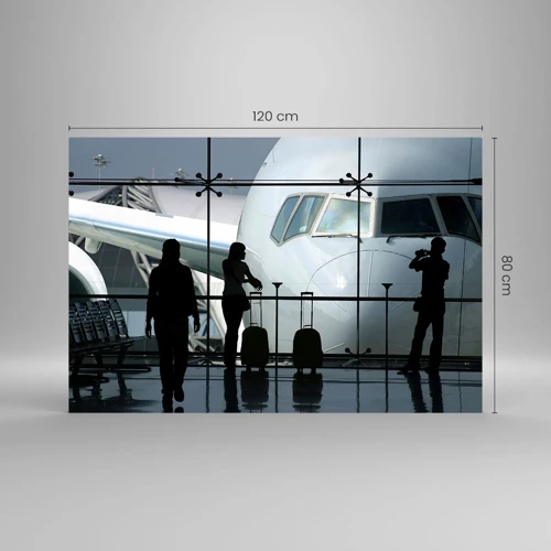 Cuadro sobre vidrio - Impresiones sobre Vidrio - Vis a vis en el aeropuerto - 120x80 cm