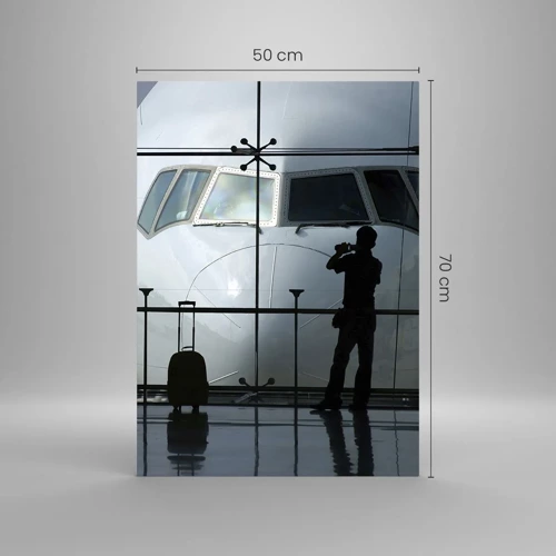 Cuadro sobre vidrio - Impresiones sobre Vidrio - Vis a vis en el aeropuerto - 50x70 cm