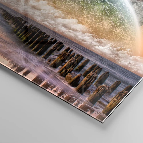 Cuadro sobre vidrio - Impresiones sobre Vidrio - Y el mundo emergió del agua - 60x60 cm