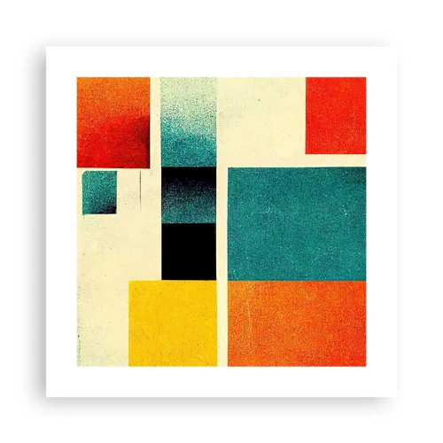 Póster - Abstracción geométrica - buena energía - 40x40 cm