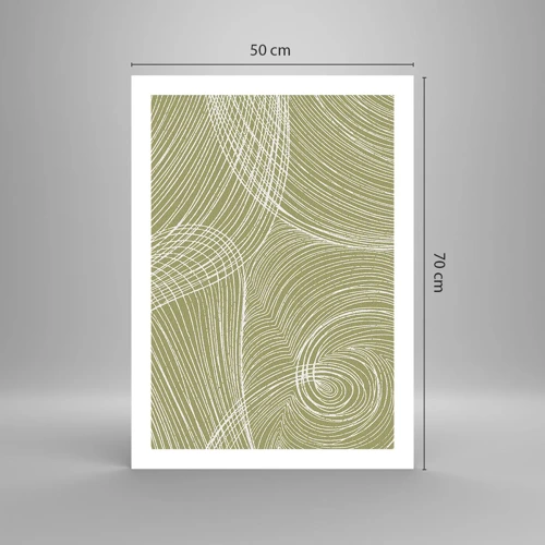 Póster - Abstracción intrincada en blanco - 50x70 cm