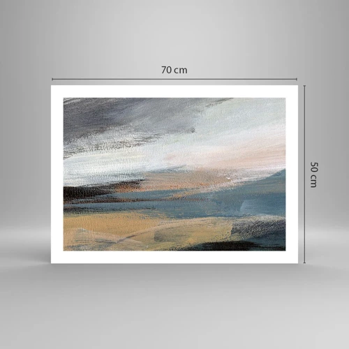 Póster - Abstracción: paisaje nórdico - 70x50 cm