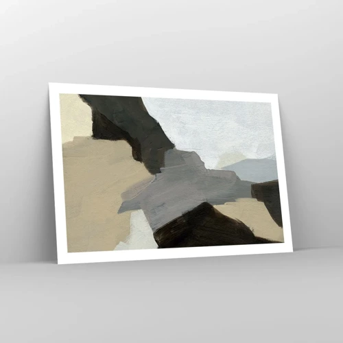 Póster - Abstracción: partes del gris - 91x61 cm