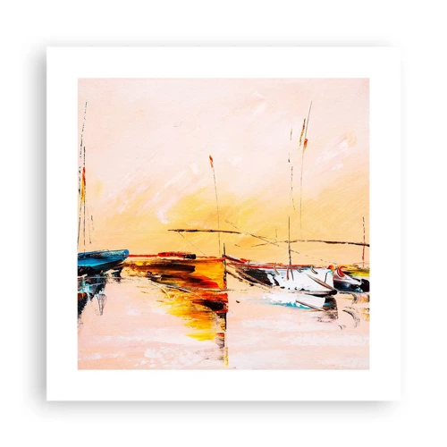 Póster - Atardecer en el puerto deportivo - 40x40 cm