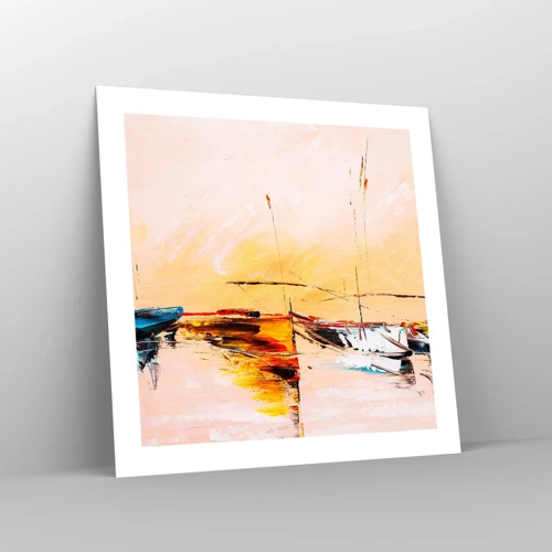 Póster - Atardecer en el puerto deportivo - 50x50 cm