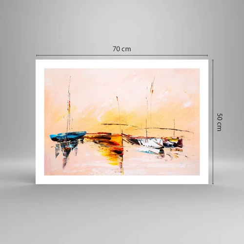 Póster - Atardecer en el puerto deportivo - 70x50 cm