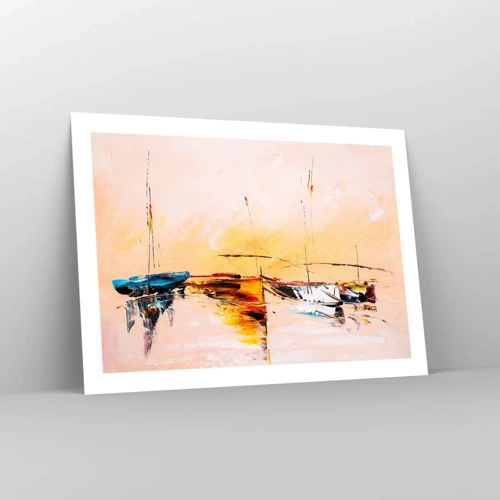 Póster - Atardecer en el puerto deportivo - 70x50 cm