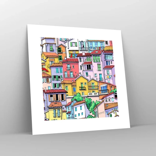 Póster - Ciudad alegre - 30x30 cm