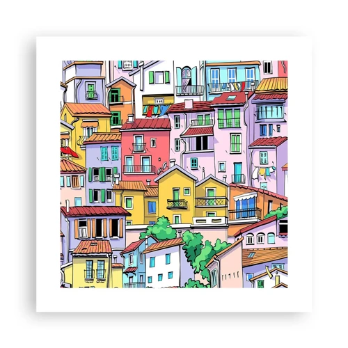 Póster - Ciudad alegre - 40x40 cm