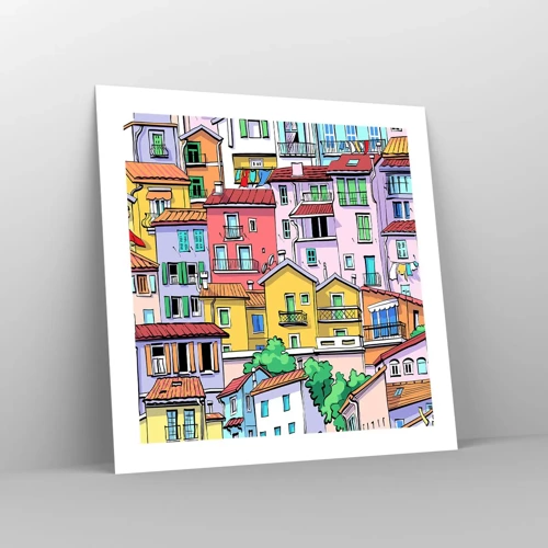 Póster - Ciudad alegre - 50x50 cm