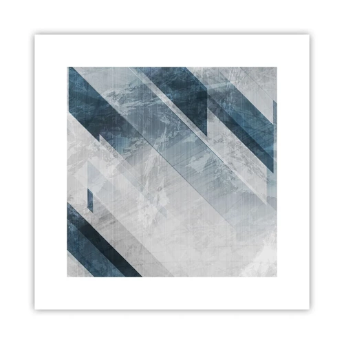 Póster - Composición espacial - movimiento de grises - 30x30 cm