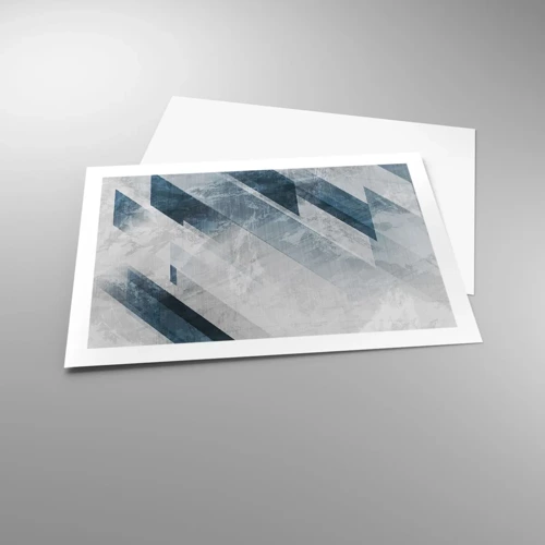 Póster - Composición espacial - movimiento de grises - 70x50 cm