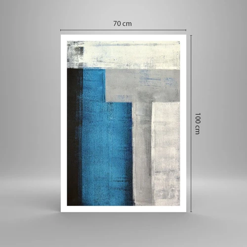 Póster - Composición poética de gris y azul - 70x100 cm