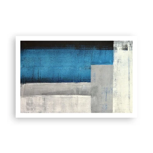 Póster - Composición poética de gris y azul - 91x61 cm