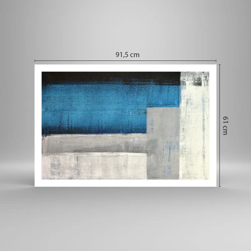 Póster - Composición poética de gris y azul - 91x61 cm