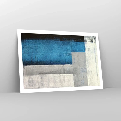 Póster - Composición poética de gris y azul - 91x61 cm