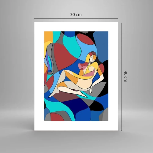 Póster - Desnudo cubista - 30x40 cm