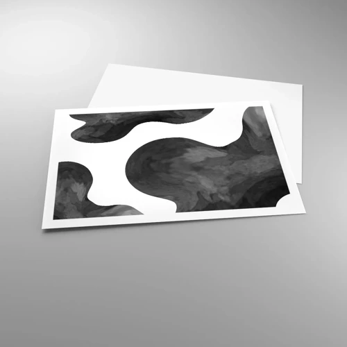 Póster - El blanco fluye sobre el negro - 91x61 cm