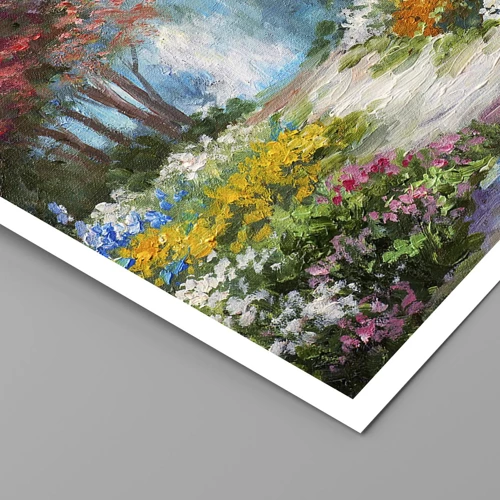 Póster - Jardín forestal, bosque floral - 60x60 cm