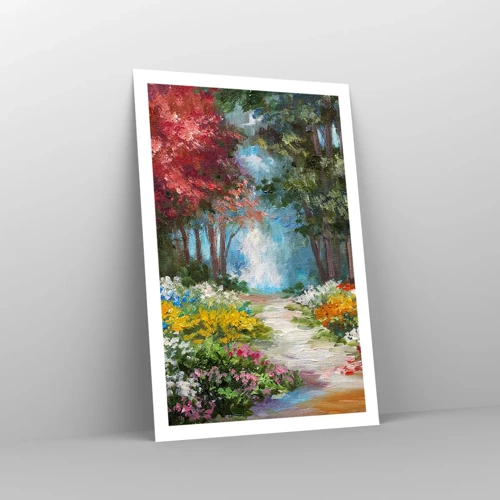 Póster - Jardín forestal, bosque floral - 61x91 cm