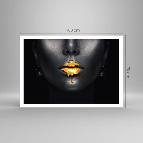 Póster - Labios de oro - 100x70 cm