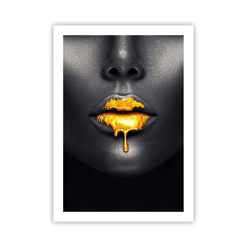 Póster - Labios de oro - 50x70 cm