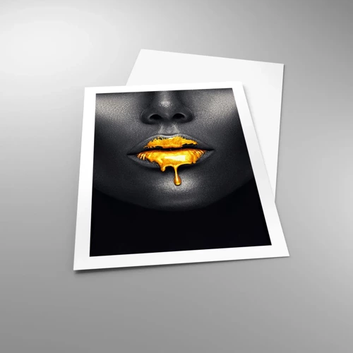 Póster - Labios de oro - 50x70 cm