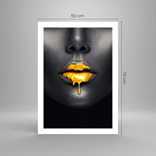 Póster - Labios de oro - 50x70 cm