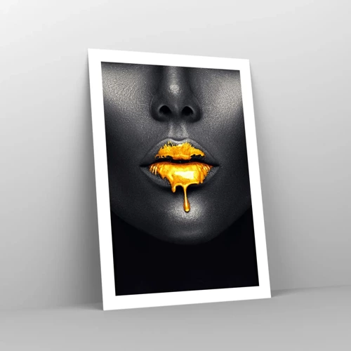 Póster - Labios de oro - 50x70 cm