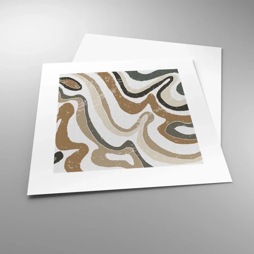 Póster - Meandros de colores terrosos - 30x30 cm