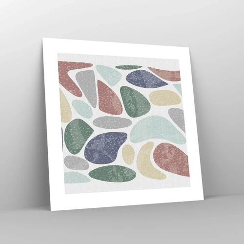 Póster - Mosaico de colores empolvados - 40x40 cm