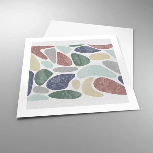 Póster - Mosaico de colores empolvados - 50x50 cm
