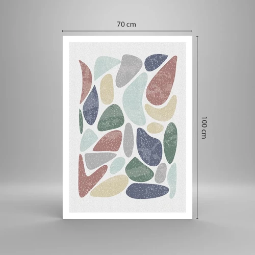 Póster - Mosaico de colores empolvados - 70x100 cm