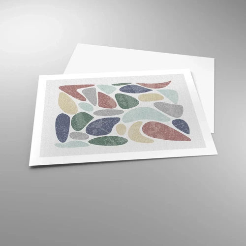 Póster - Mosaico de colores empolvados - 70x50 cm