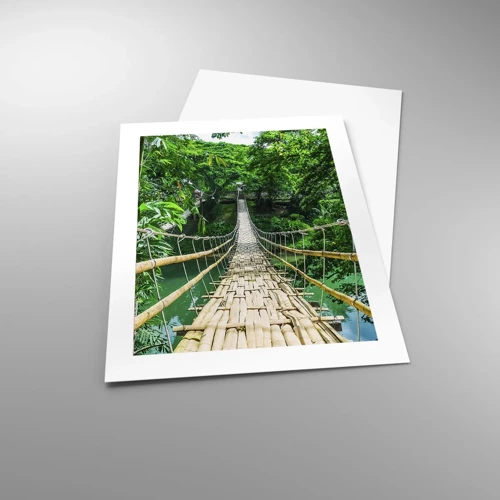 Póster - Puente colgante sobre la vegetación - 40x50 cm