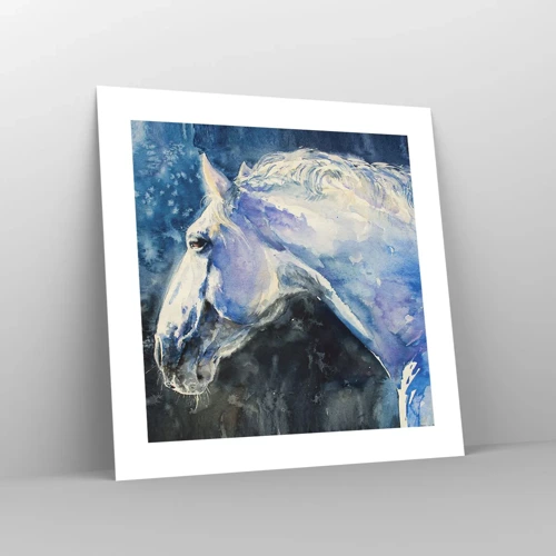 Póster - Retrato en un resplandor azul - 40x40 cm